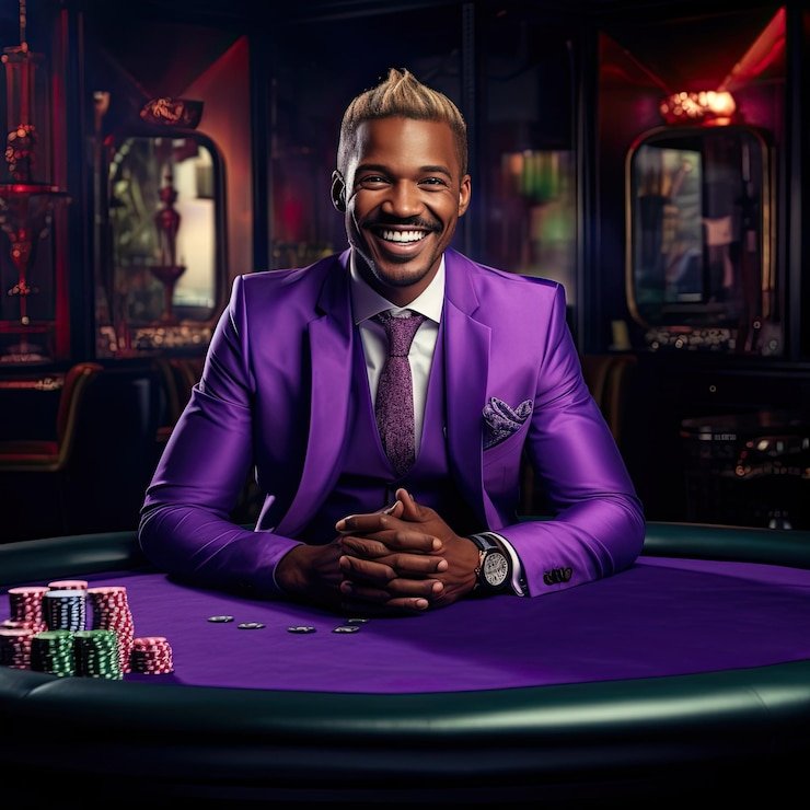 Pemain menikmati permainan slots modern dengan latar pencahayaan tinggi di lingkungan kasino digital